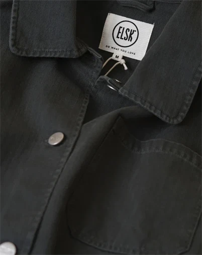Elsk - Herringbone Mens Skjorte - Bottle Green 